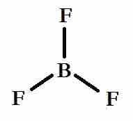 The Lewis dot structure for boron trifluoride